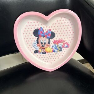 Vintage Heart-Shaped Minnie Mouse Plate